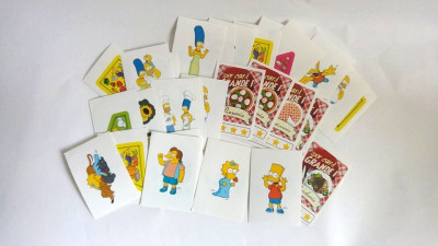 Lot 33 cartonase stickere Familia Simpson desene animate, IPER la grande foto