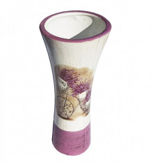 Vaza pentru flori Bicicleta cu Lavanda, ceramica 29 cm foto