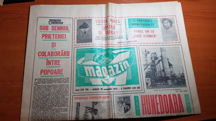ziarul magazin 28 octombrie 1972-articol despre combinatul siderurgic hunedoara