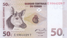 Bancnota Congo 50 Centime 1997 - P84A UNC foto