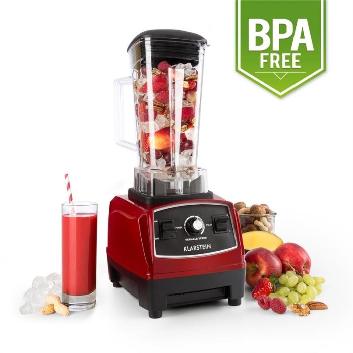 Klarstein Herakles-2G-R 1200 W, 2 l, blender de masa, Smoothie,fara BPA, blender de masa Klarstein Herakles-2G-R 1200 W, 2 l, blender de masa, Smoothie,fara BPA, blender de masa