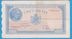 (2) BANCNOTA ROMANIA - 5.000 LEI 1944 (2 MAI 1944), FILIGRAN TRAIAN foto
