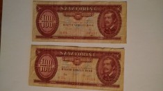 Bancnote vechi pt colectionari: 100 Forinti Maghiari, 2buc din anii 1984 si 1989 foto