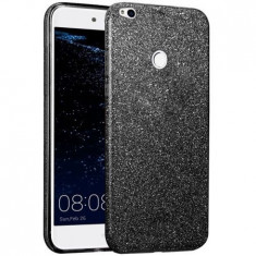 Husa protectie IMPORTGSM pentru Huawei P8/P9 Lite 2017, Silicon, Sclipici, Capac Spate, Neagra foto