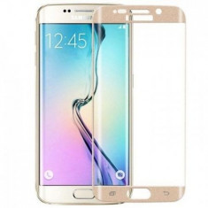 Folie protectie IMPORTGSM pentru Samsung Galaxy S6 Edge (G925), Tempered Glass, Full Cover, Margini Curbate, Aurie foto