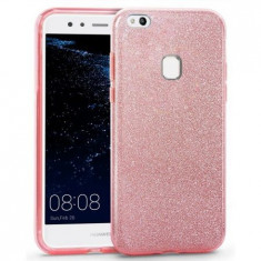 Husa protectie IMPORTGSM pentru Huawei P8/P9 Lite 2017, Silicon, Sclipici, Capac Spate, Roz foto