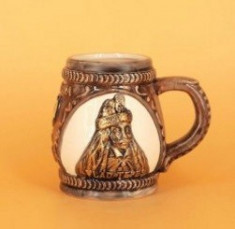 Halba ceramica cu tematica turistica - Vlad Tepes - Sighisoara. Se vinde la set de 6 bucati foto