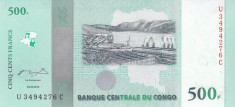 Bancnota Congo 500 Franci 2010 - P100 UNC ( comemorativa ) foto