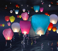 Lampioane zburatoare colorate 10buc/set foto