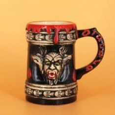 Halba ceramica cu tematica turistica - Dracula - Bran - Vlad Tepes. Se vinde la set de 6 bucati foto