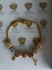 Bratara MODEL Pandora Gold + 1 talismane cadou ( talismane extra 17 lei) foto