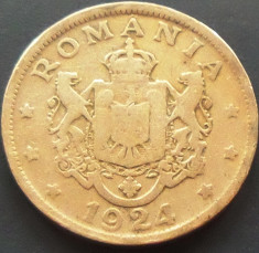 Moneda (Bun pentru) 2 LEI - ROMANIA, anul 1924 *cod 2803 foto