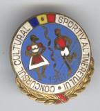 1961 CONCURS CULTURAL SPORTIV al TINERETULUI RPR - ROMANIA Insigna SUPERBA