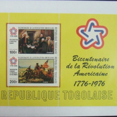 TOGOLAISE - PICTURA BICENTENAR SUA, 1976, 1 S/SH, NEOBLIT. - Tg 52