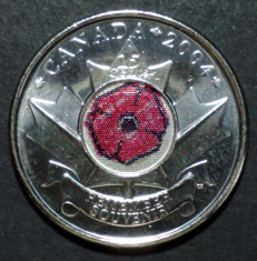 Canada 25 cents 2004 UNC foto
