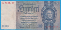 (11) BANCNOTA GERMANIA - 100 MARK (REICHSMARK) 1935 (24 IUNIE), SVASTICA foto