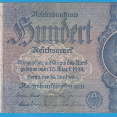 (10) BANCNOTA GERMANIA - 100 MARK (REICHSMARK) 1935 (24 IUNIE), SVASTICA