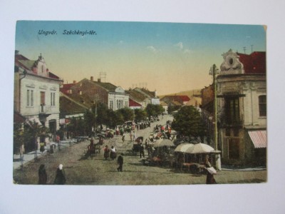Carte postala circulata 1915 Ujhorod-Transcarpatia Ucraina,cenzura militara WW I foto