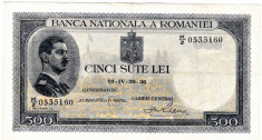 Bancnota 500 lei 1936 foto