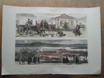 BRAILA 1877- THE ILLUSTRATED LONDON NEWS ,1877 //LITOGRAFIE foto