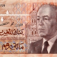 !!! F . RARR : MAROC - 100 DIRHAMS 1987 - P 65 c - UNC