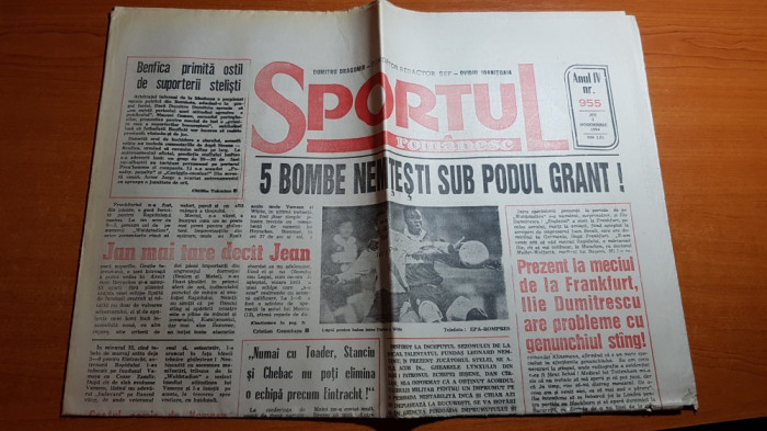 ziarul sportul romanesc 3 noiembrie 1994-ilie nastase-borg si rapid-frankfurt