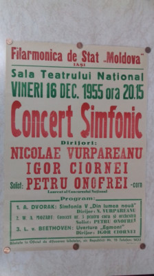 Iasi Afis Concert Simfonic 1955 foto