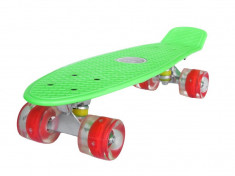 Penny board Mad Cruiser cu roti LED ABEC 7-verde foto