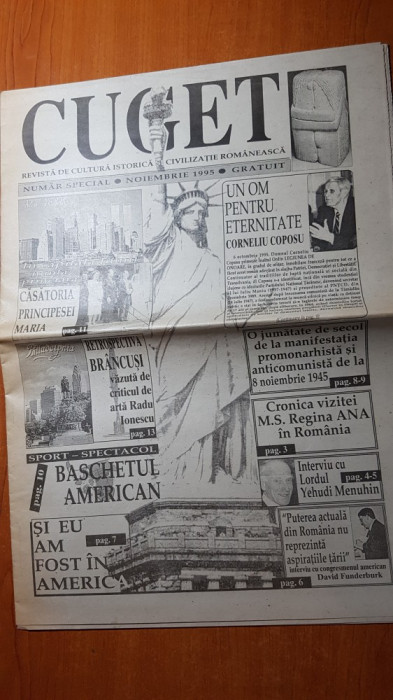 ziarul cuget noiembrie 1995-articol despre corneliu coposu si regele mihai