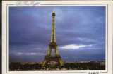 Franta - CP necirc. - Paris - Turnul Eiffel iluminat, Necirculata, Fotografie