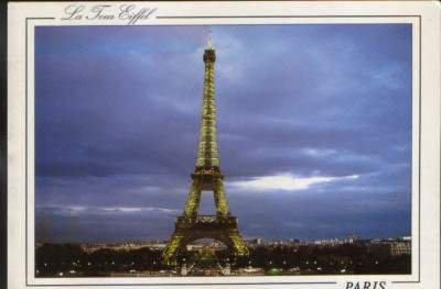 Franta - CP necirc. - Paris - Turnul Eiffel iluminat foto