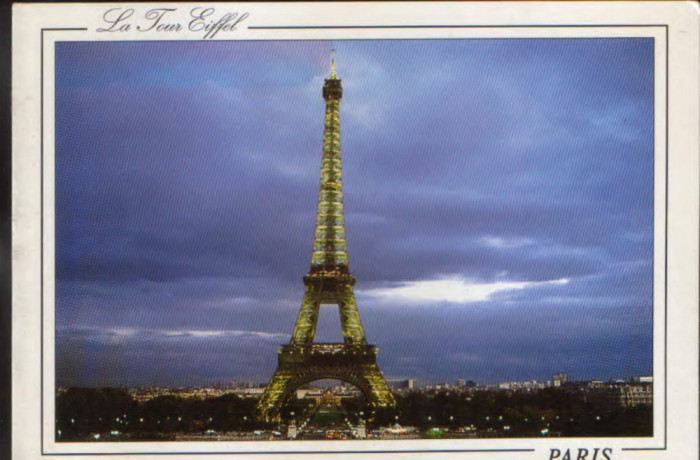 Franta - CP necirc. - Paris - Turnul Eiffel iluminat