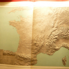 Harta Relief a Frantei si imprejurimi -1906 -autori F.Schrader, F.Prudent, foto