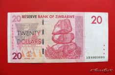 ZIMBABWE - 20 Dollars 2007 foto