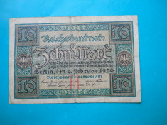 HOPCT GERMANIA 10 MARK 1920 SERIA H [ 2 ] foto