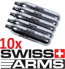 10 Capsule 12Grame Co2 SWISS ARMS Pistol Pusca Airsoft Alice Aer Comprimat gaz foto