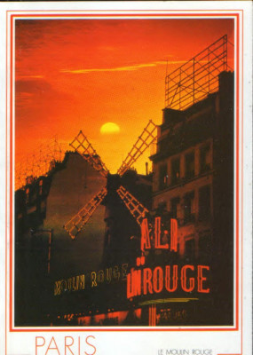 Franta - CP necirc. - Paris - Moulin Rouge (moara rosie) foto