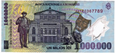 Bancnota 1000000 lei 2003 polimer foto