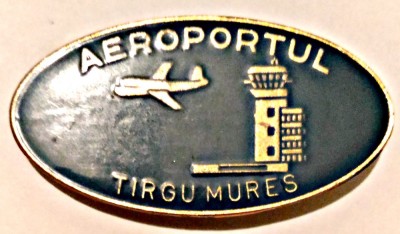 INSIGNA AVIATIE AVIATIA AEROPORTUL TARGU MURES EMAIL ALBASTRU NR 43 foto