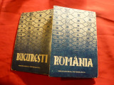 Carnet 43 fotografii interbelice Romania -sepia-Bucuresti si pe bleu-in tara