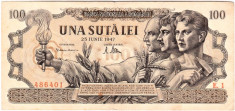 Bancnota 100 lei 25 iunie 1947 data rara foto