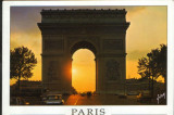 Franta - CP necirc. - Paris - Apus de soare la Arcul de Triumf