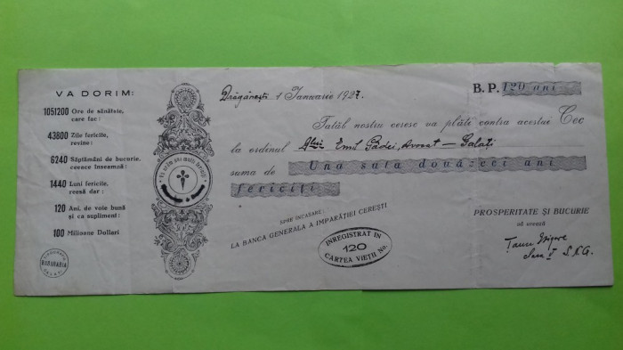 Olt Draganesti Bilet la ordin 1927