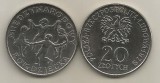 POLONIA 20 ZLOTI 1979 ANUL INTERNATIONAL al COPILULUI [1] a UNC - cartonas, Europa, Cupru-Nichel