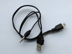 Cablu aux mini USB + jack 3.5mm la USB 2.0 pentru incarcare boxa portabila foto