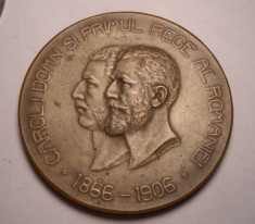 Medalie Regele Carol I Expozitiunea Generala din 1906 Diametru 60 mm foto