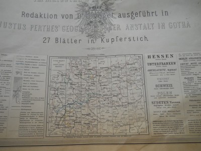 HOPCT DOCUMENT-HARTA VECHE NR 1 -GERMANIA DEUTSCHEN REICHS GOTHA D=490/405 MM foto