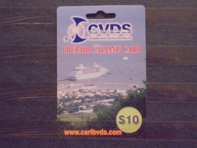 ANTILELE ENGLEZE- PREPAID CALLING CARD, CVDS [CARIBBEAN VOICE AND DATA SERVICE] foto