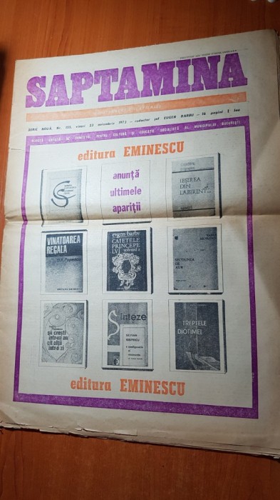 ziarul saptamana 23 noiembrie 1973