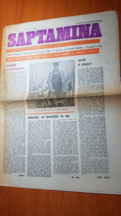 ziarul saptamana 21 noiembrie 1980-art. educatia ca investitie in om